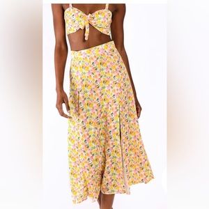 Skatie MIDI skirt, pink/yellow/orange floral